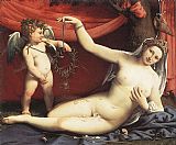 Lorenzo Lotto Wall Art - Venus and Cupid